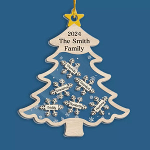 La maison est là où Noël est - Ornement Shaker personnalisé à 3 couches pour la famille - Cadeau de Noël pour les membres de la famille