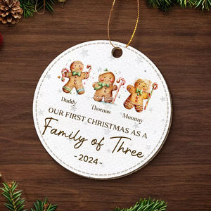 Notre famille s'est agrandie de soixante centimètres - Décoration familiale personnalisée en cuir - Cadeau de Noël pour les membres de la famille, les bébés et les nouveau-nés