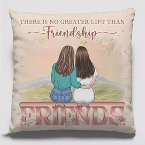 Les amis rendent le monde plus lumineux - Coussin personnalisé pour meilleure amie - Cadeau pour meilleures amies, meilleures amies et sœurs
