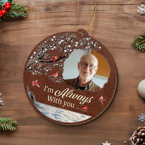 Photo personnalisée très aimée, profondément regrettée - Ornement commémoratif personnalisé en cuir - Cadeau de Noël, cadeau de condoléances pour les membres de la famille