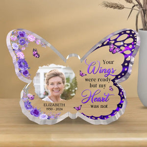 Photo personnalisée Dormez maintenant et reposez-vous - Plaque commémorative personnalisée en acrylique de forme personnalisée - Cadeau de condoléances pour les membres de la famille