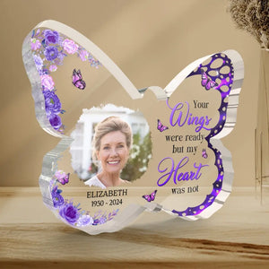Photo personnalisée Dormez maintenant et reposez-vous - Plaque commémorative personnalisée en acrylique de forme personnalisée - Cadeau de condoléances pour les membres de la famille