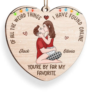T'embrasser, c'est comme boire un shot de bonheur - Ornement personnalisé pour couple - Forme en bois personnalisée - Cadeau de Noël pour mari et femme, anniversaire