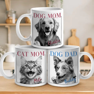 Photo personnalisée : La présence apaisante d'un animal de compagnie bien-aimé, un compagnon fidèle à travers tout - Mug personnalisé pour chien et chat - Cadeau pour propriétaires et amoureux des animaux