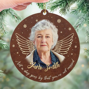 Photo personnalisée « Tu es toujours dans mon cœur » – Ornement en cuir personnalisé commémoratif – Cadeau de Noël, cadeau de condoléances pour les membres de la famille