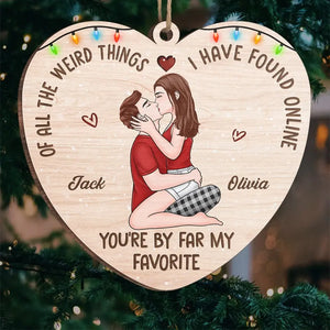 T'embrasser, c'est comme boire un shot de bonheur - Ornement personnalisé pour couple - Forme en bois personnalisée - Cadeau de Noël pour mari et femme, anniversaire