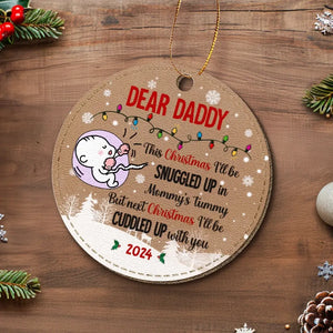 Noël prochain, je serai blotti contre toi - Décoration de Noël personnalisée en cuir pour toute la famille - Cadeau de Noël pour les membres de la famille, les bébés et les nouveau-nés
