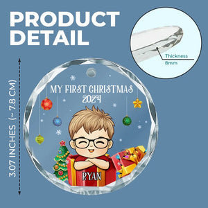 Que vos journées soient joyeuses et lumineuses - Ornement en verre personnalisé en forme de cercle pour la famille - Cadeau de Noël pour bébé, enfant, nouveau-né