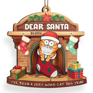 Joyeux Noël à tous les poils ! Ornement personnalisé en forme de chat ! Cadeau de Noël pour les propriétaires et les amoureux des animaux.