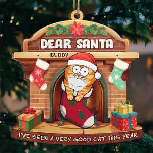 Joyeux Noël à tous les poils ! Ornement personnalisé en forme de chat ! Cadeau de Noël pour les propriétaires et les amoureux des animaux.