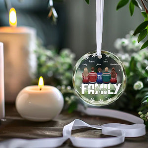 Ma partie préférée de Noël est la famille - Ornement en verre personnalisé en forme de cercle familial - Cadeau de Noël pour les membres de la famille