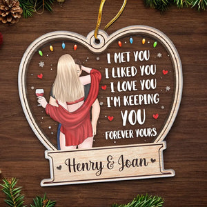 Chaque baiser est une promesse de notre amour infini - Ornement personnalisé pour couple - Forme personnalisée en acrylique - Cadeau de Noël pour mari et femme, anniversaire