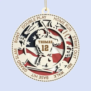 Mon esprit s'envole à chaque lancer, à chaque swing - Décoration de baseball en cuir personnalisée - Cadeau de Noël pour les amateurs de sport et les joueurs de sport