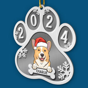 Joyeux Noël, mon ami à quatre pattes ! – Décoration personnalisée pour chien – Métal en forme personnalisée – Cadeau de Noël pour propriétaires et amoureux des animaux