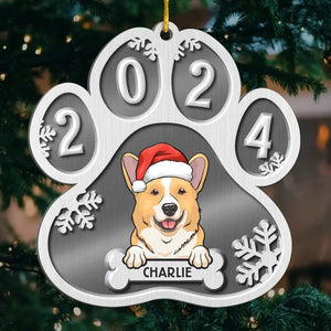 Joyeux Noël, mon ami à quatre pattes ! – Décoration personnalisée pour chien – Métal en forme personnalisée – Cadeau de Noël pour propriétaires et amoureux des animaux