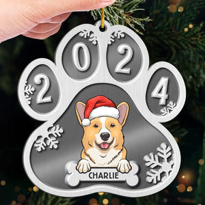 Joyeux Noël, mon ami à quatre pattes ! – Décoration personnalisée pour chien – Métal en forme personnalisée – Cadeau de Noël pour propriétaires et amoureux des animaux