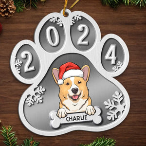 Joyeux Noël, mon ami à quatre pattes ! – Décoration personnalisée pour chien – Métal en forme personnalisée – Cadeau de Noël pour propriétaires et amoureux des animaux