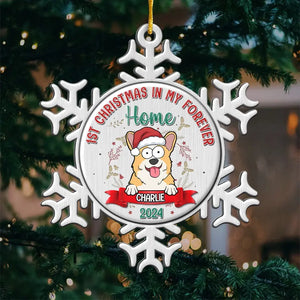 Premier Noël dans ma maison pour toujours - Décoration personnalisée pour chien et chat - Forme personnalisée en métal - Cadeau de Noël pour propriétaires d'animaux, amoureux des animaux, premier Noël