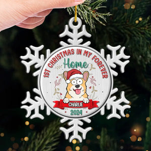 Premier Noël dans ma maison pour toujours - Décoration personnalisée pour chien et chat - Forme personnalisée en métal - Cadeau de Noël pour propriétaires d'animaux, amoureux des animaux, premier Noël