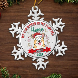 Premier Noël dans ma maison pour toujours - Décoration personnalisée pour chien et chat - Forme personnalisée en métal - Cadeau de Noël pour propriétaires d'animaux, amoureux des animaux, premier Noël