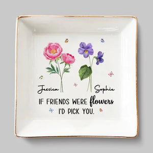 Comme les fleurs sauvages, nous sommes meilleurs ensemble - Plat à bijoux personnalisé Bestie - Cadeau pour meilleures amies, meilleures amies, sœurs