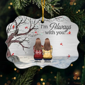 Nous sommes toujours avec vous - Ornement commémoratif personnalisé - En métal en forme de Benelux - Cadeau de condoléances, cadeau de Noël pour les membres de la famille