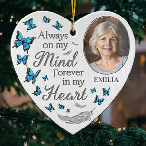 Photo personnalisée : maintenant au paradis, pour toujours en paix - Ornement commémoratif personnalisé - Forme personnalisée en métal - Cadeau de condoléances, cadeau de Noël pour les membres de la famille