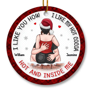 Votre contact allume un feu dans mon âme - Ornement personnalisé pour couple - Forme ronde en céramique - Cadeau de Noël pour mari et femme, anniversaire
