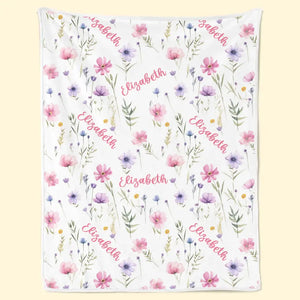 Tu es la plus belle fleur de la famille ! Couverture personnalisée pour bébé ! Cadeau pour bébé, enfant et nouveau-né.