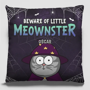 Ces Moewnsters ne se battent pas, ils jugent - Coussin personnalisé pour chat - Cadeau d'Halloween pour les propriétaires d'animaux et les amoureux des animaux