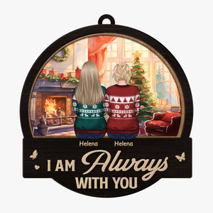 À jamais dans nos cœurs, surtout à Noël - Ornement commémoratif personnalisé - Forme en bois personnalisée - Cadeau de condoléances, cadeau de Noël pour les membres de la famille