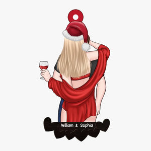Ensemble, nous illuminons la saison avec notre amour - Ornement personnalisé pour couple - Forme personnalisée en bois - Cadeau de Noël pour mari et femme, anniversaire