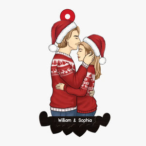 Avec toi, chaque instant est un trésor dont on se souvient - Ornement personnalisé pour couple - Bois en forme personnalisée - Cadeau de Noël pour mari et femme, anniversaire