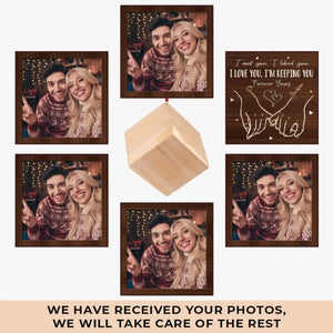 Photo personnalisée de notre premier baiser - Ornement en bois personnalisé pour couple - Cadeau de Noël pour mari et femme, anniversaire