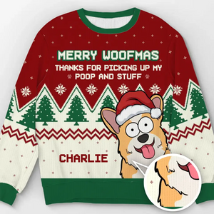 Ambiance de Noël féérique - Sweat-shirt moche personnalisé pour chien - Pull en laine unisexe - Cadeau de Noël pour propriétaires et amoureux des animaux