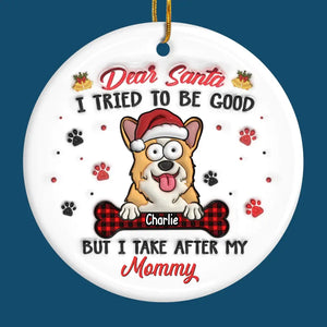 Les plus beaux cadeaux de Noël ont une queue ! Ornement personnalisé en 3D pour chien et chat, effet gonflé, imprimé, forme ronde en céramique. Cadeau de Noël pour les propriétaires et les amoureux des animaux.