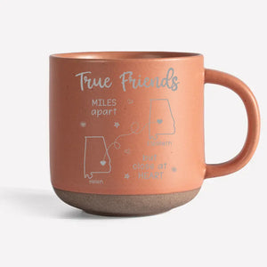 Les amis sont liés cœur à cœur - Mug en céramique personnalisé Bestie - Cadeau pour meilleures amies, meilleures amies, sœurs