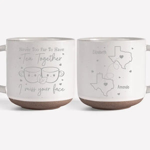 Notre amitié ne connaît pas de distance - Mug en céramique personnalisé Bestie - Cadeau pour meilleures amies, meilleures amies, sœurs
