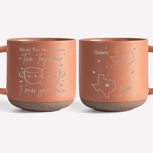 Notre amitié ne connaît pas de distance - Mug en céramique personnalisé Bestie - Cadeau pour meilleures amies, meilleures amies, sœurs