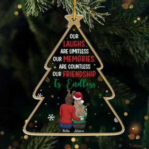 Notre amitié est le plus beau cadeau de tous - Ornement personnalisé Bestie - Forme personnalisée en acrylique - Cadeau de Noël pour meilleures amies, meilleures amies, sœurs