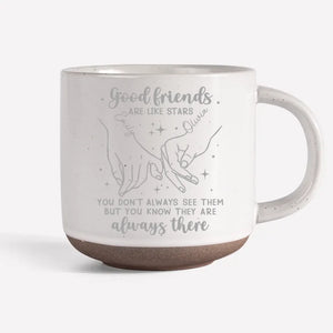 Les bons amis sont comme des étoiles - Mug en poterie personnalisé Bestie - Cadeau pour meilleures amies, meilleures amies, sœurs