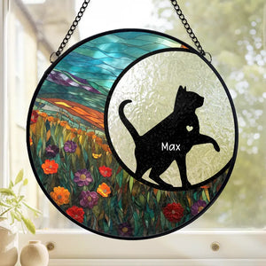 Tu es mon ange, tu es toujours à mes côtés - Attrape-soleil personnalisé à suspendre sur un vitrail - Cadeau de condoléances pour les propriétaires d'animaux et les amoureux des animaux