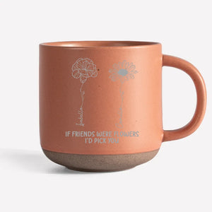 Dans le domaine de l'amitié, tu es la fleur la plus rare - Mug en poterie personnalisé Bestie - Cadeau pour meilleures amies, meilleures amies, sœurs