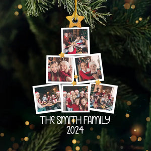 Photo personnalisée : Le véritable esprit de Noël est l'amour - Ornement personnalisé pour la famille - Forme personnalisée en acrylique - Cadeau de Noël pour les membres de la famille