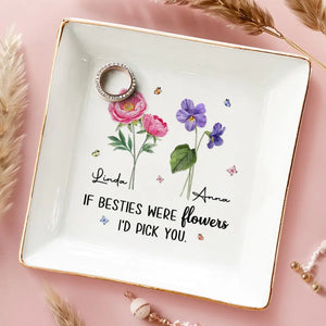 Comme les fleurs sauvages, nous sommes meilleurs ensemble AMZ - Plat à bijoux personnalisé Bestie - Nouveauté, cadeau pour les meilleures amies, BFF, sœurs