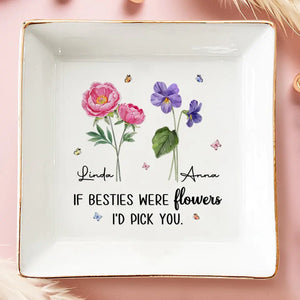 Comme les fleurs sauvages, nous sommes meilleurs ensemble AMZ - Plat à bijoux personnalisé Bestie - Nouveauté, cadeau pour les meilleures amies, BFF, sœurs