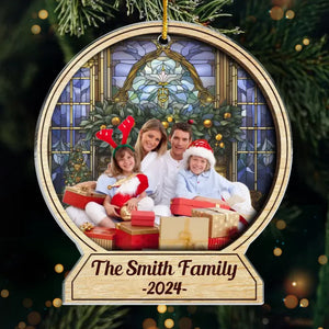 Pull photo personnalisé « Le temps est meilleur ensemble » – Ornement personnalisé pour la famille – Forme personnalisée en acrylique – Cadeau de Noël pour les membres de la famille