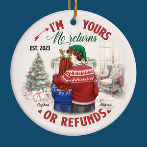 Tu fais que chaque jour ressemble à Noël
- Ornement personnalisé pour couple - Forme ronde en céramique - Cadeau de Noël pour mari et femme, anniversaire