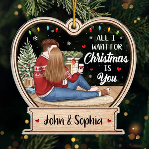 Tant que nous nous aimons, il y aura toujours Noël - Ornement personnalisé pour couple - Forme personnalisée en acrylique - Cadeau de Noël pour mari et femme, anniversaire