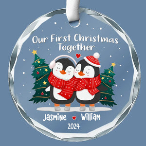 Notre premier Noël ensemble - Ornement en verre personnalisé pour couple - Cadeau pour mari et femme, anniversaire, premier Noël